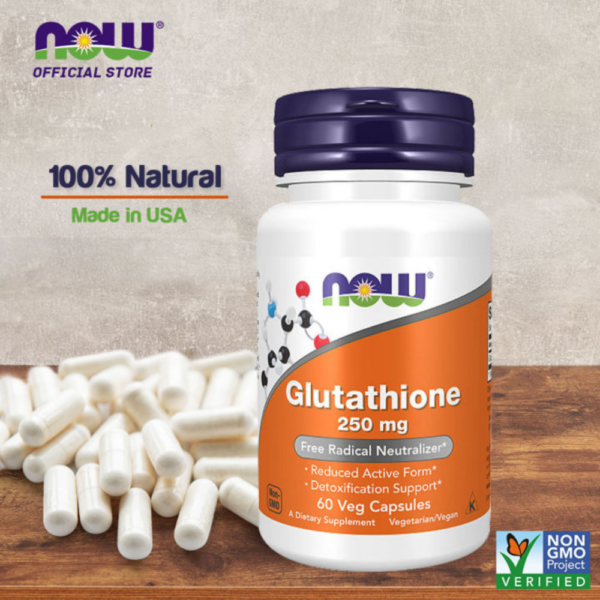 NOW Foods Glutathione 250 mg, a dietary supplement in vegetable capsules