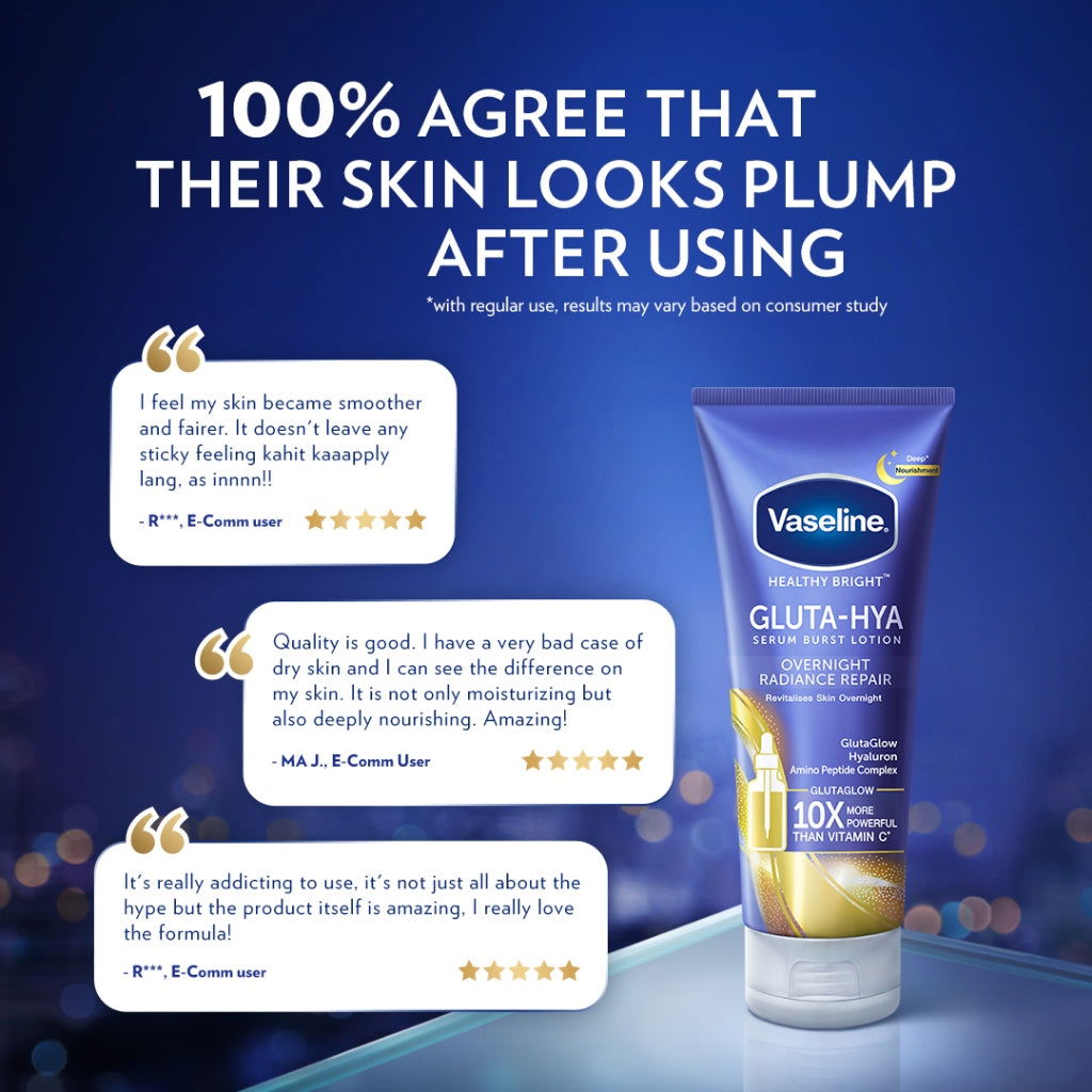 Vaseline® Gluta-Hya Serum Burst Lotion Overnight Radiance Repair 300ml