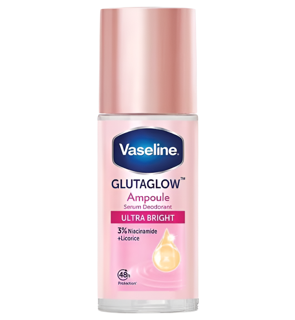 Vaseline PINK Ulta Bright Glutaglow Ampoule 3% Niacinamide Serum Roll-On Deodorant