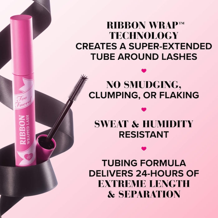 Too Faced Ribbon Wrapped Lash Extreme Length Tubing Mascara in Black (Deluxe)