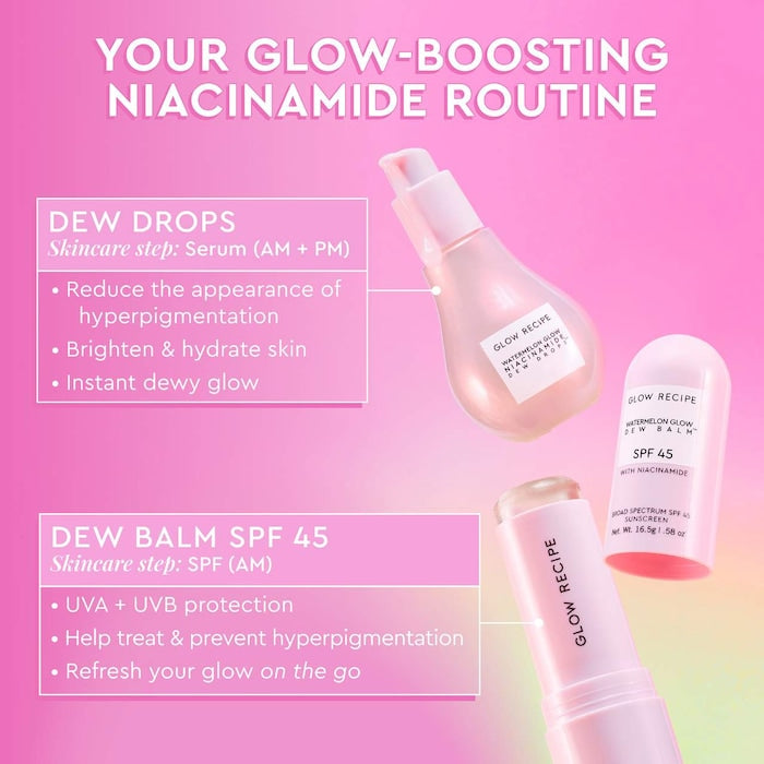 Glow Recipe
Watermelon Glow Niacinamide Dew Balm Face Sunscreen Stick- SPF 45