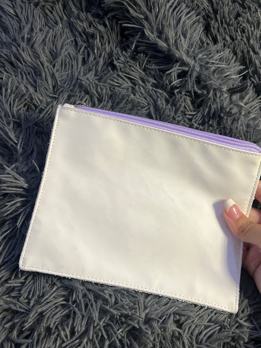 Clinique White Glitter Cosmetic Bag