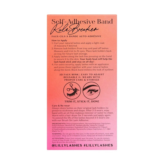 Lilly Lashes Self Adhesive Lashes, Rule Breaker, Full Size