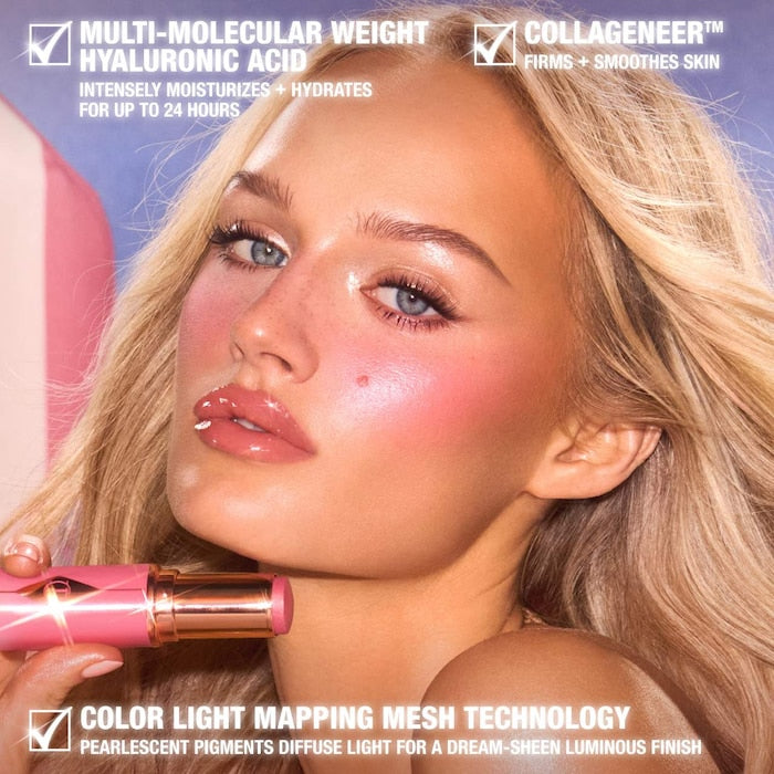 Charlotte Tilbury
Unreal Lip + Cheek Glow Blush Stick with Hyaluronic Acid