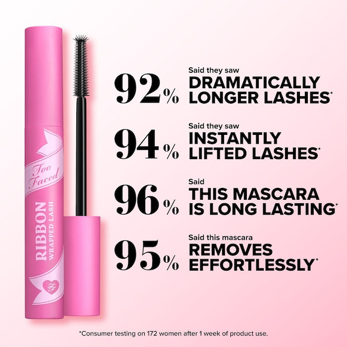 Too Faced Ribbon Wrapped Lash Extreme Length Tubing Mascara in Black (Deluxe)
