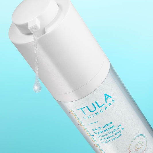 TULA Skincare 24-7 Ultra Hydration Triple-Hydra™ Complex Day & Night Serum with Hyaluronic Acid, Squalane & Collagen