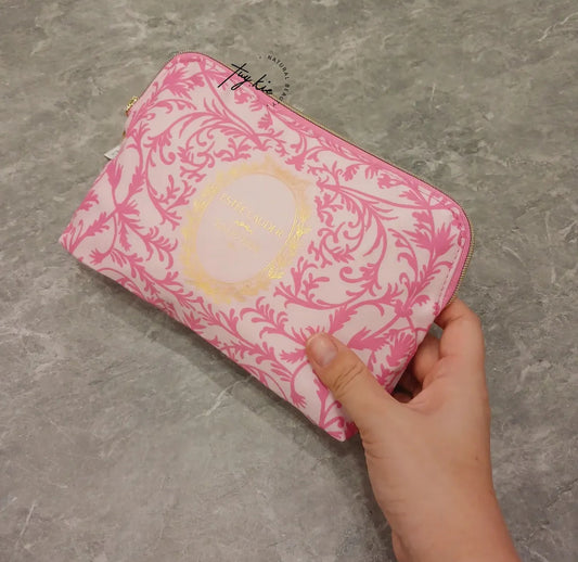 Estée Lauder x Ladurée Pink and Gold Makeup/Cosmetic Bag.