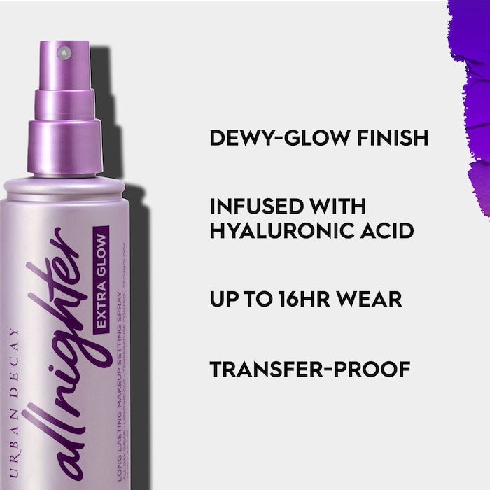 Urban Decay
All Nighter Extra Glow Dewy Setting Spray