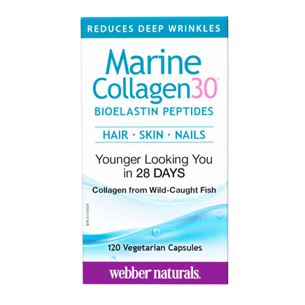 Webber Naturals Marine Collagen30 Bioelastin Peptides, 120 Capsules