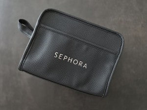 Sephora Black cosmetic or makeup bag