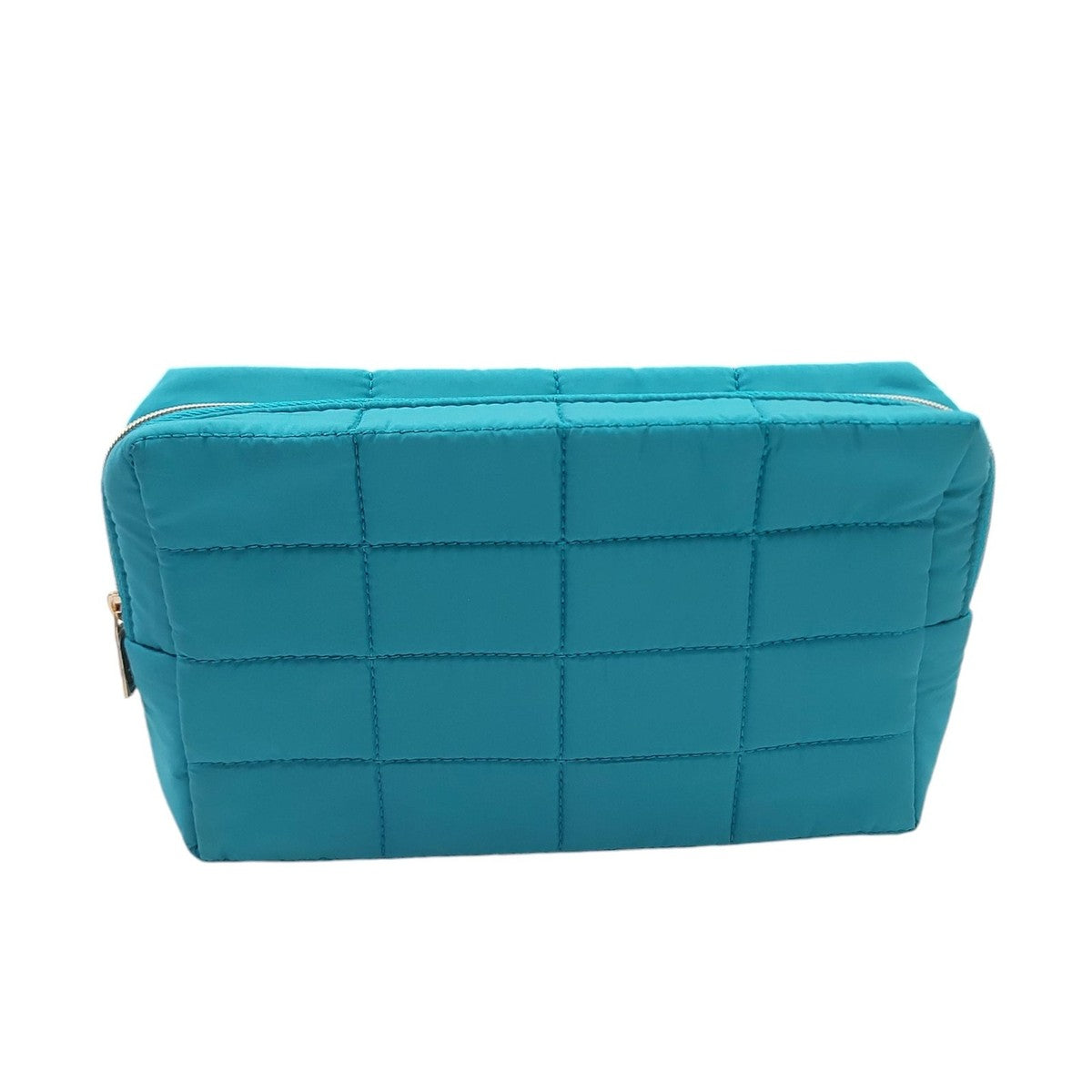 Sephora Blue Teal Quilted Fabric Makeup Bag