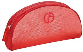 Giorgio Armani Red Mesh Cosmetic Pouch