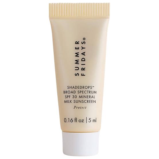 Summer Fridays Shade Drops SPF 30 Mineral Milk Sunscreen 5ml