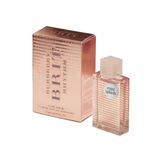 Burberry Brit Rhythm Eau de Toilette, Mini Splash Perfume for Women, .17 Oz ( 5mL )