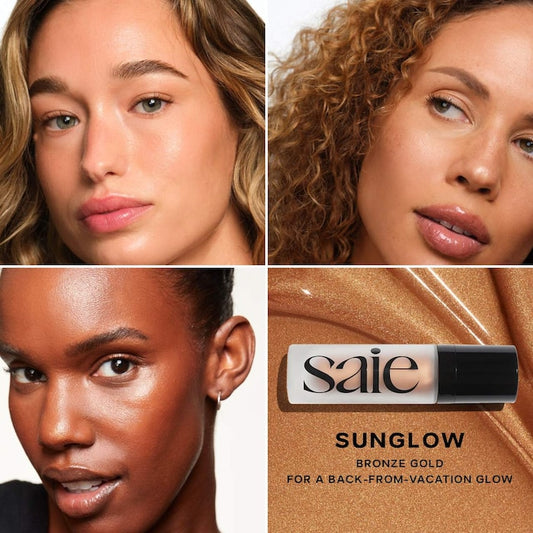 Saie Glowy Super Gel Lightweight Dewy Multipurpose Illuminator 15ml Mini-Sunglow