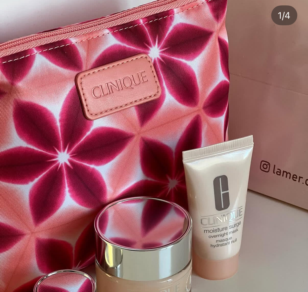 Clinique floral cosmetic pouch