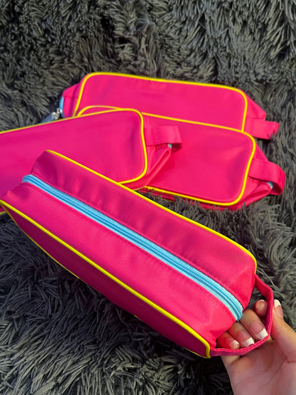 Clinique hot pink makeup pouch