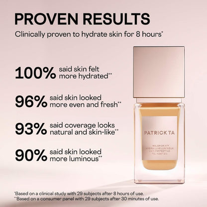 PATRICK TA 
Major Skin Hydra-Luxe Luminous Skin Perfecting Foundation For Natural Glow