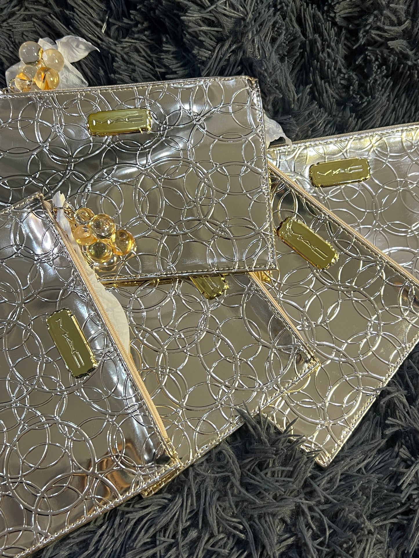M·A·C Gold Makeup Pouch