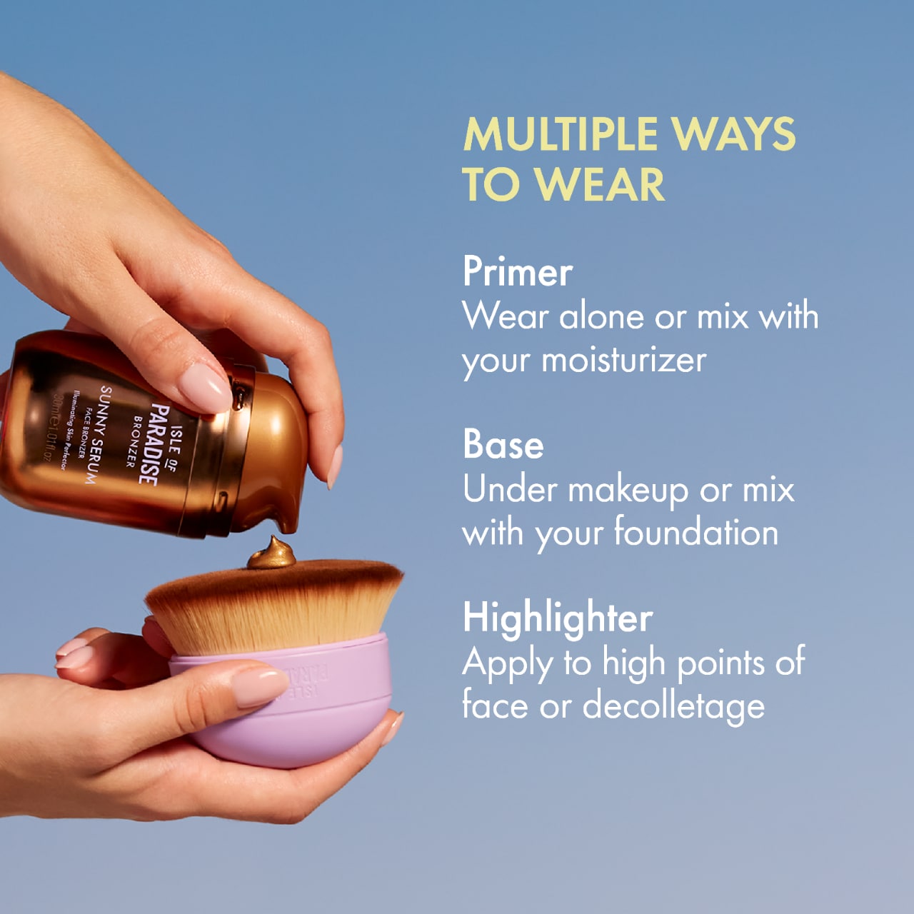 Isle of Paradise Sunny Serum Instant Face Bronzer in Golden Hour 8ml