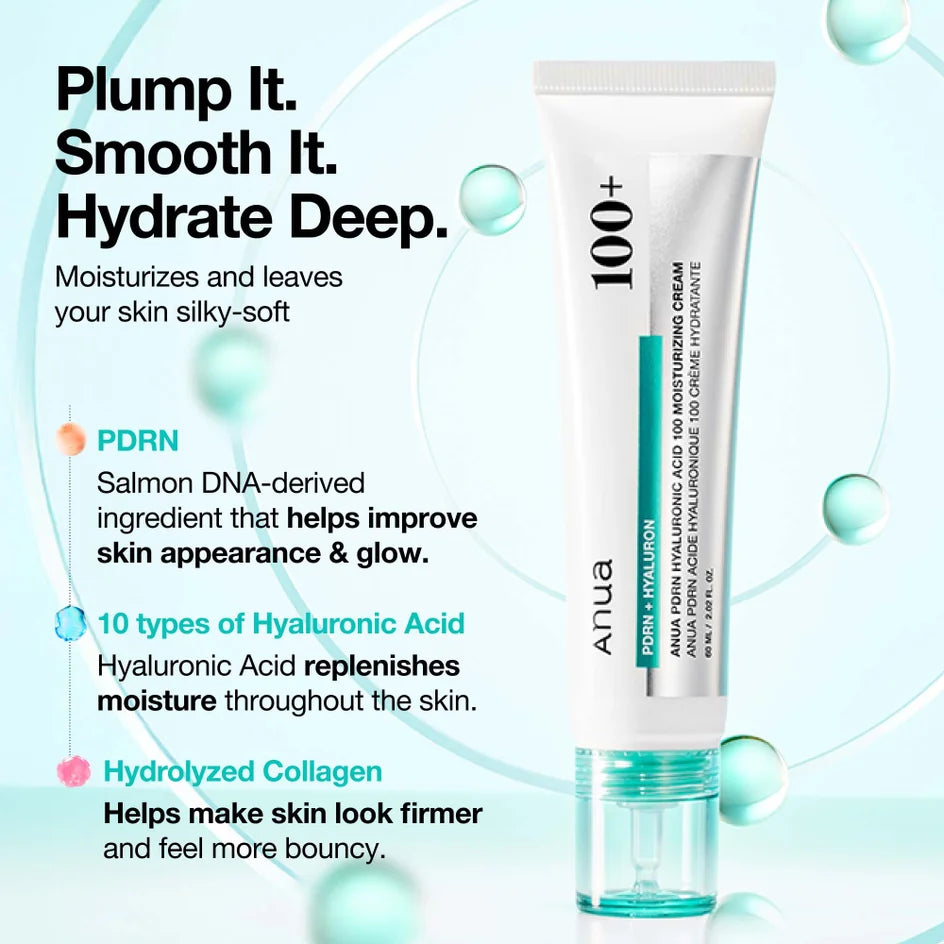Anua PDRN Hyaluronic Acid 100+ Moisturizing Cream 60ml