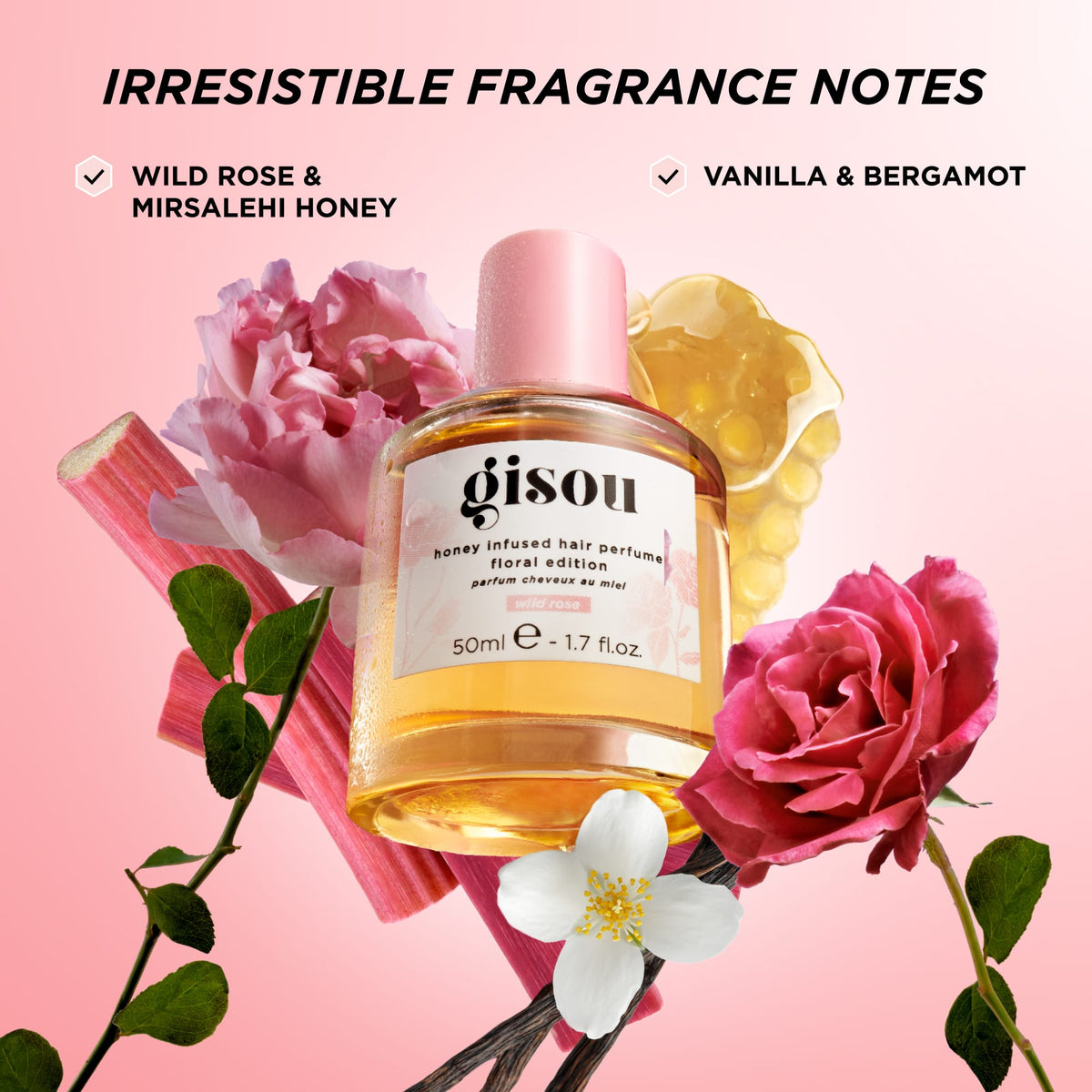 Gisou Mini Wild Rose Honey Infused Hair Perfume 15ml