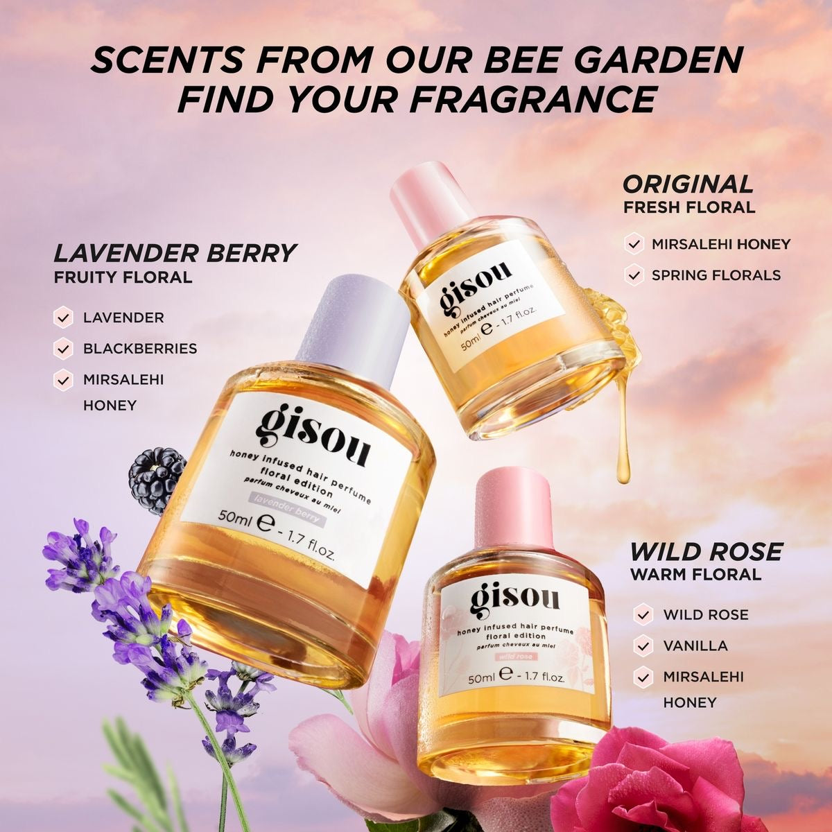 Gisou Mini Wildflower Honey Infused Hair Perfume 15ml