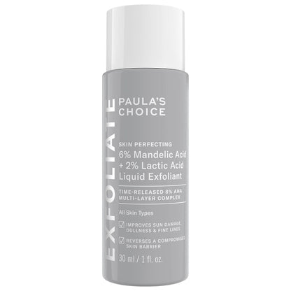 Paula's Choice 6% Mandelic Acid + 2% Lactic Acid AHA Liquid Exfoliant for Dark Spots, Textured Skin 30ml