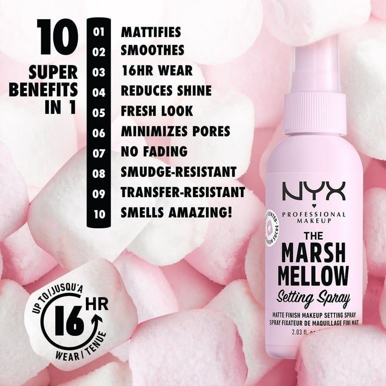 NYX Professional Makeup Setting Spray, Marshmellow Scented, Long-Lasting, Vegan Formula
