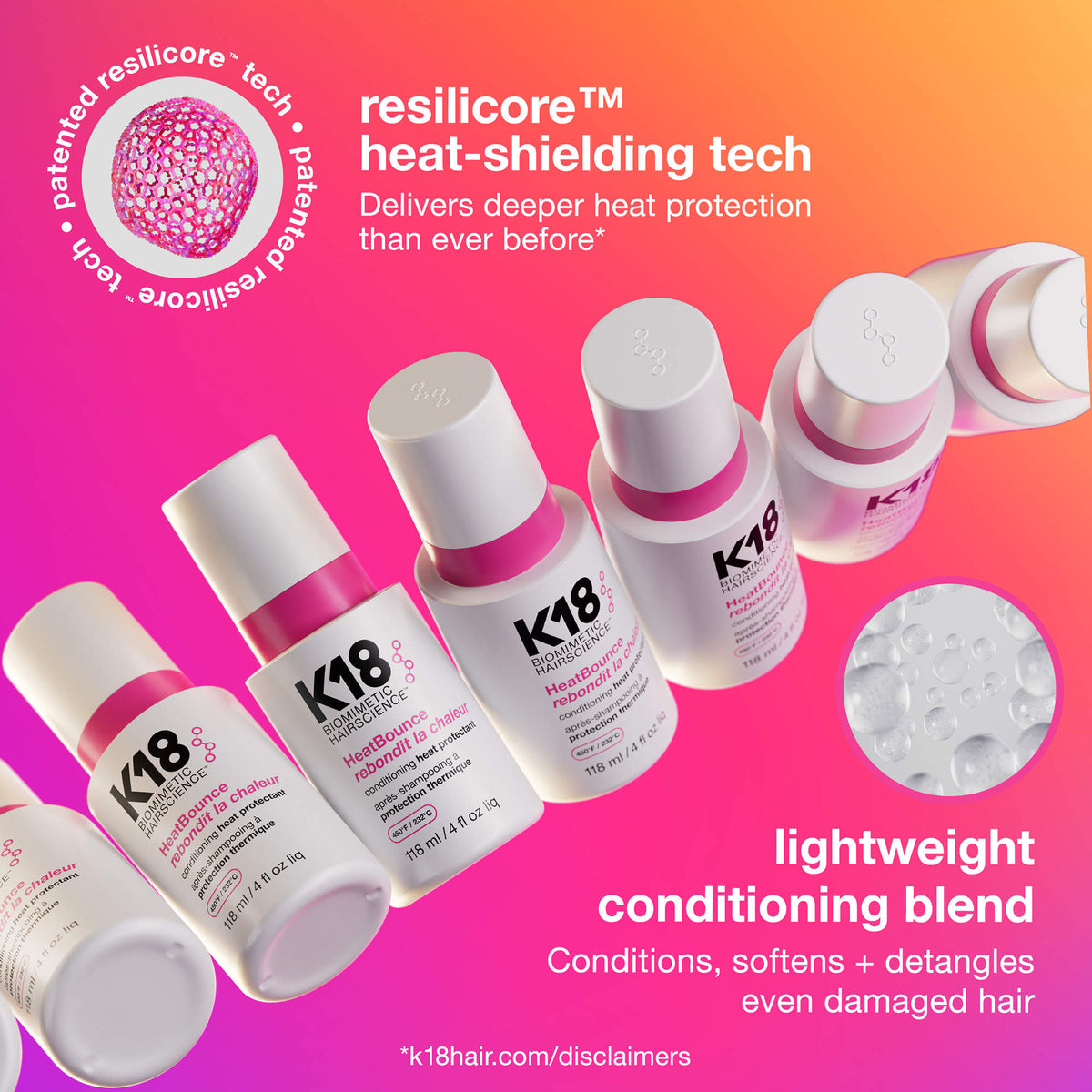 K18 Biomimetic Hairscience HeatBounce™ Leave-In Conditioner Heat Protectant 118ml