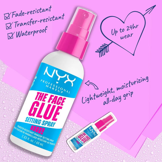 NYX Professional Makeup The Face Glue Setting Spray, 2 fl oz 60ml