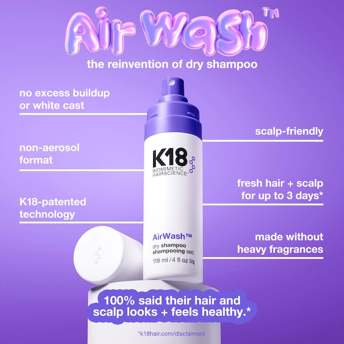K18 Biomimetic Hairscience  AirWash™ Dry Shampoo 118ml