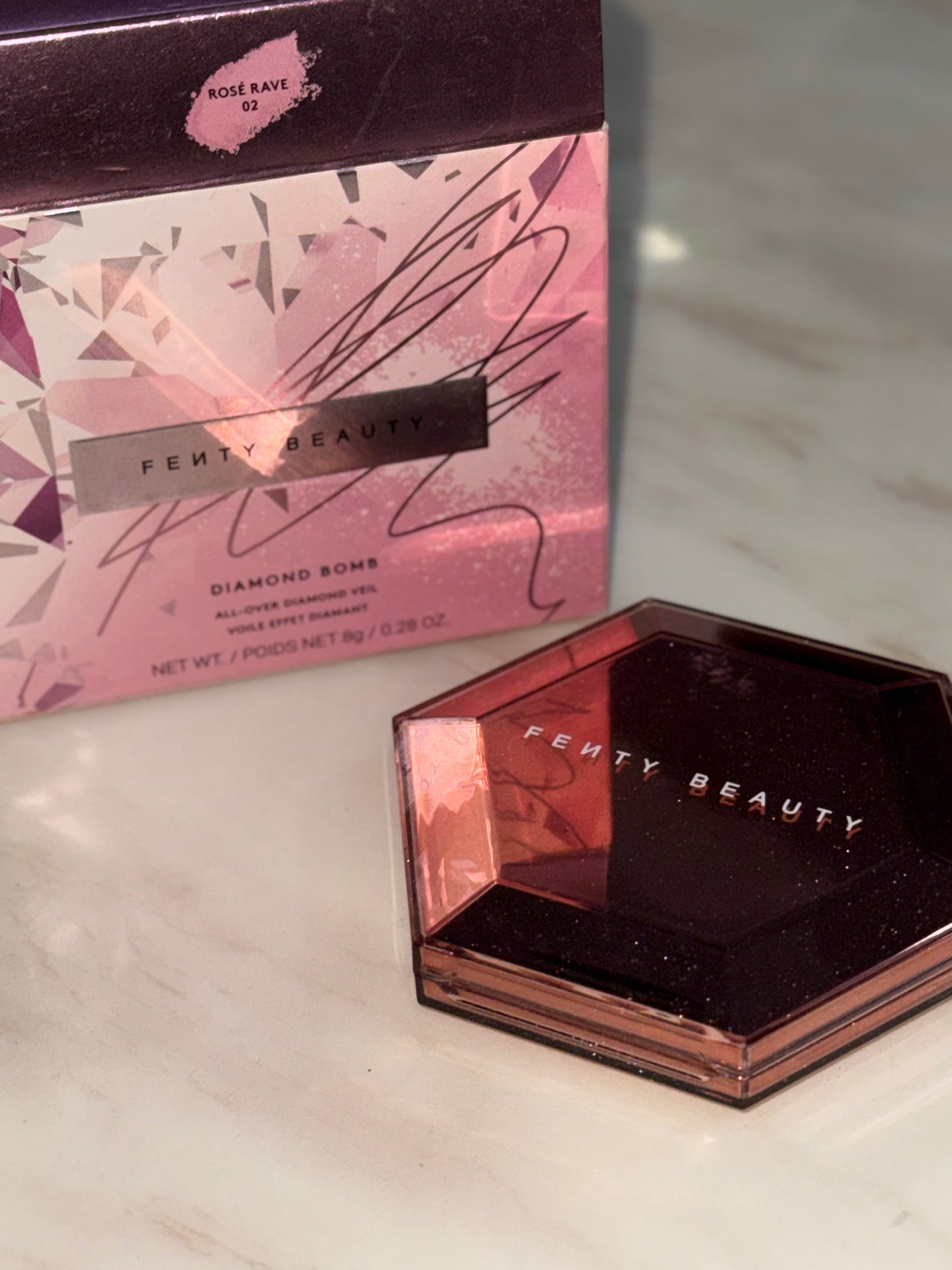 Fenty Beauty Diamond Bomb All-Over Diamond Veil – Rosé Rave 02 – (Damaged)