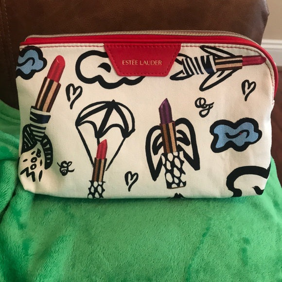 Estee Lauder x Quentin Jones White Makeup Pouch