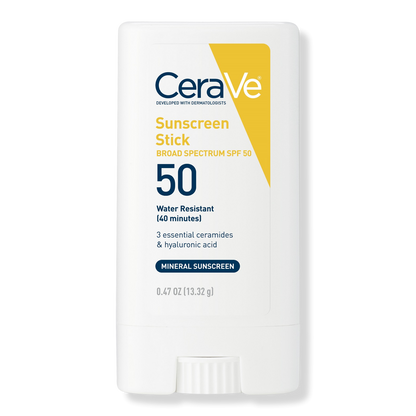CeraVe Mineral Sunscreen Stick SPF 50 – On-the-Go Mineral Sun Protection Stick 13.32g