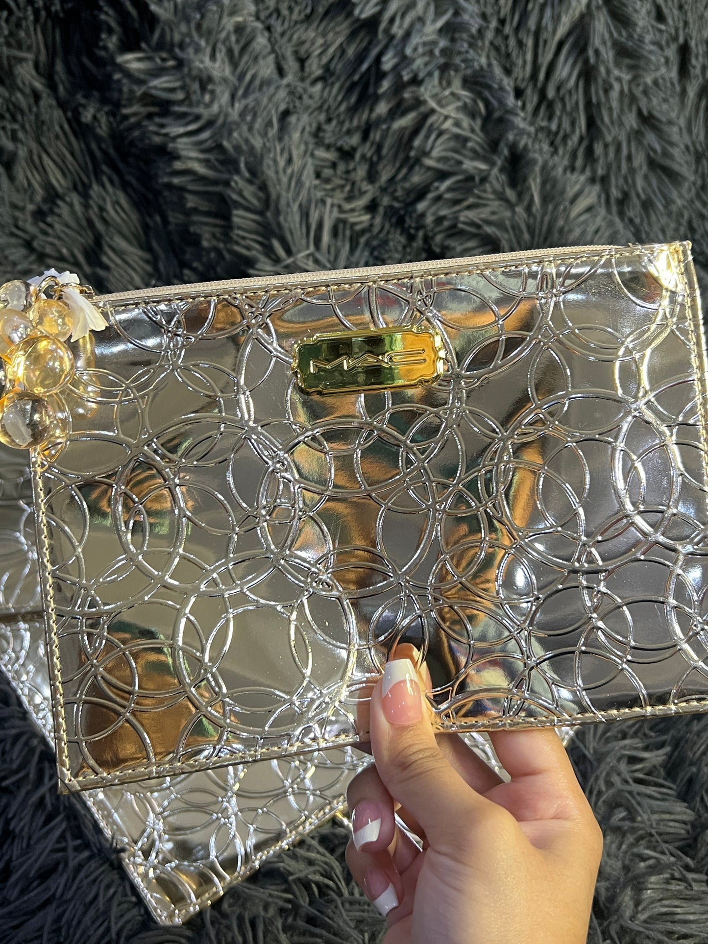 M·A·C Gold Makeup Pouch