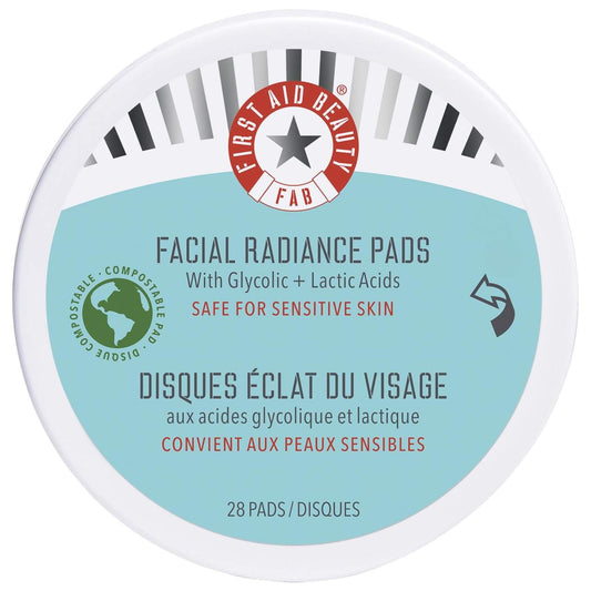 First Aid Beauty 
Brighten + Glow Facial Radiance Pads with Glycolic + Lactic Acids 28pads