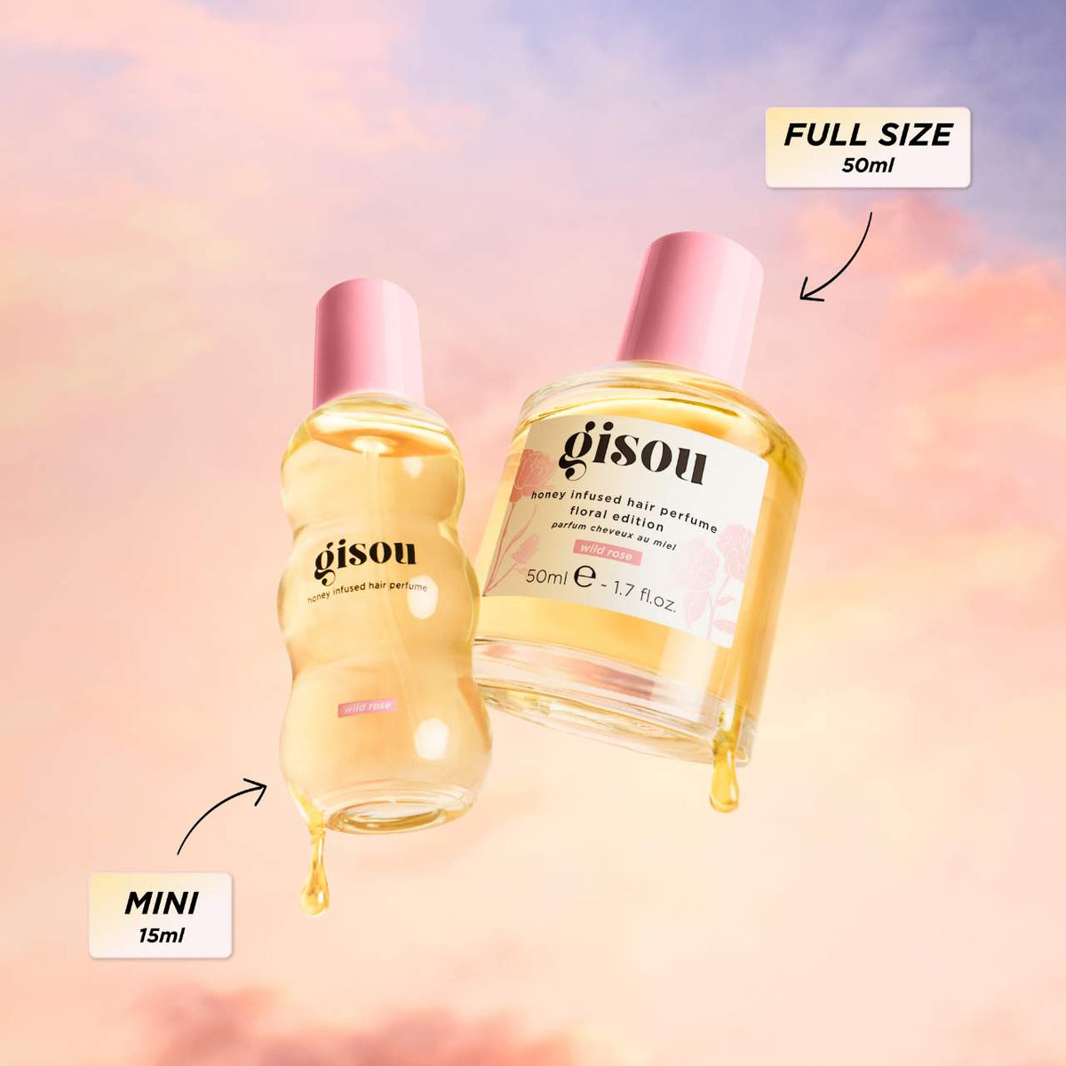 Gisou Mini Wild Rose Honey Infused Hair Perfume 15ml