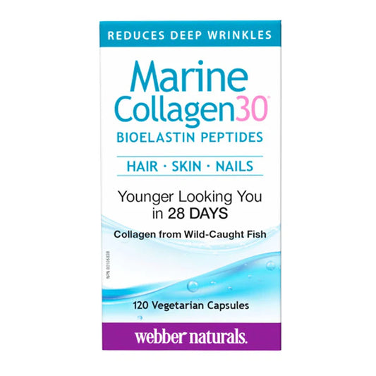 Webber Naturals Marine Collagen30 Bioelastin Peptides, 120 Capsules