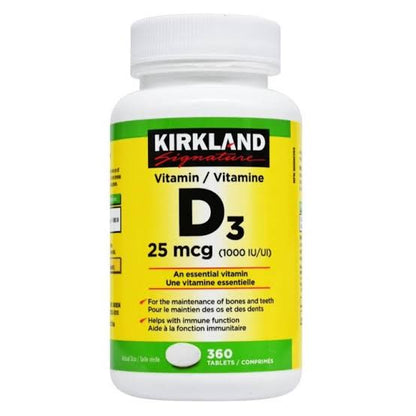 Kirkland Signature Vitamin D3 1000 IU, 360 Tablets