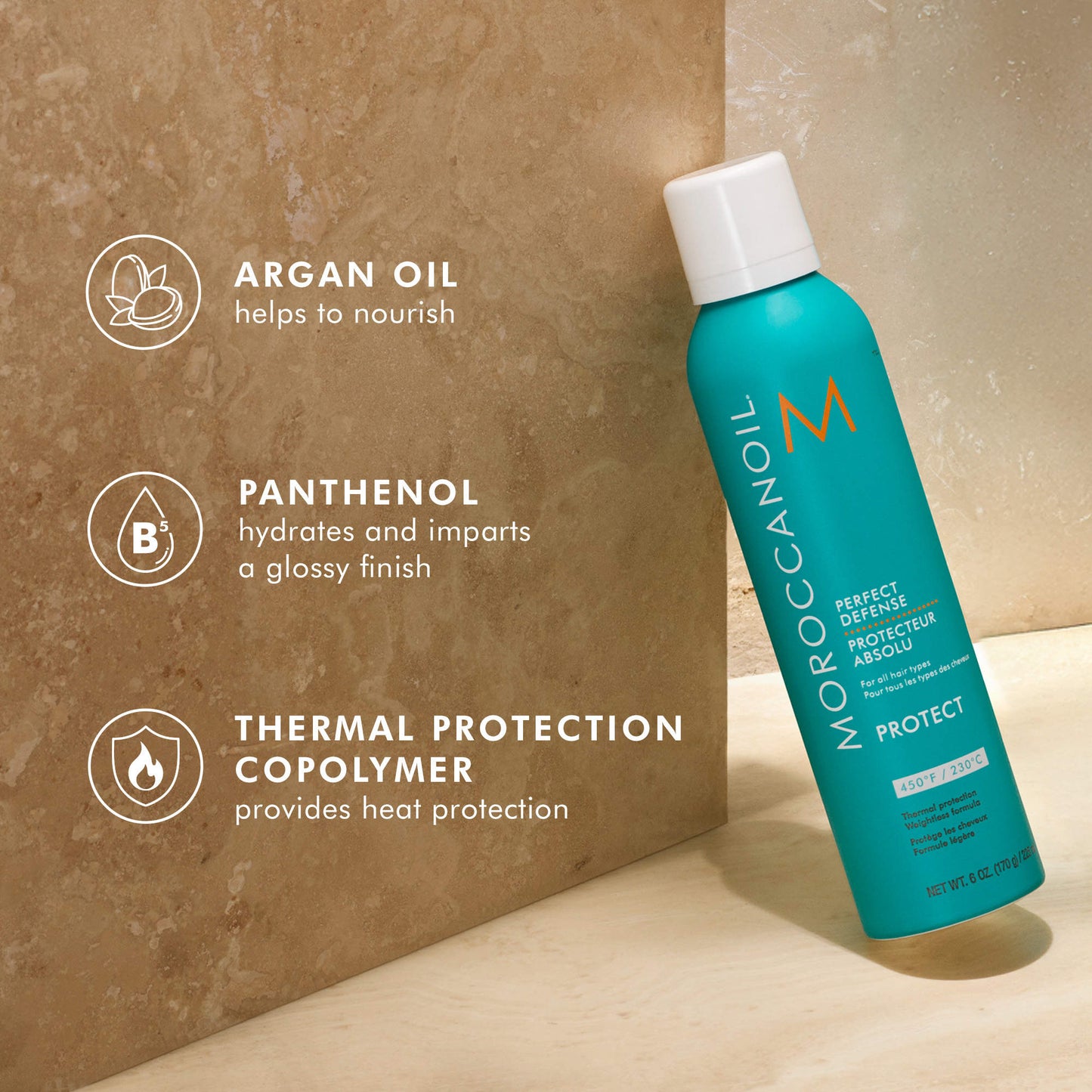 Moroccanoil 
Mini Perfect Defense Heat Protectant 75ml