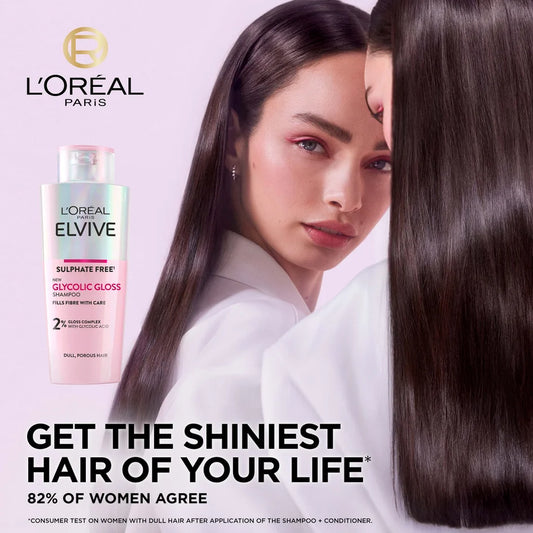 Loreal Paris Elvive Glycolic Gloss Sulphate Free Shampoo for Dull Hair 200ml