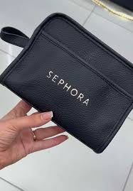 Sephora Black cosmetic or makeup bag
