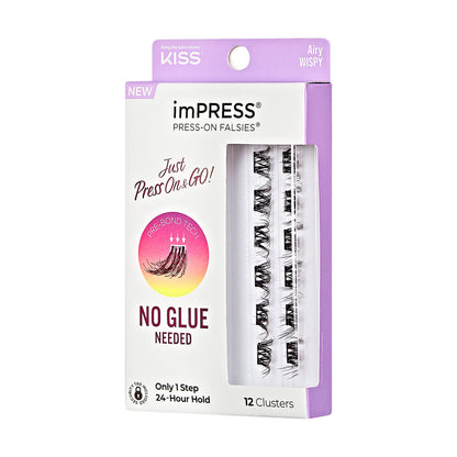 Kiss, Impress Press On Falsies Eyelash Clusters, Airy Wispy – Full Size (12 ct.)