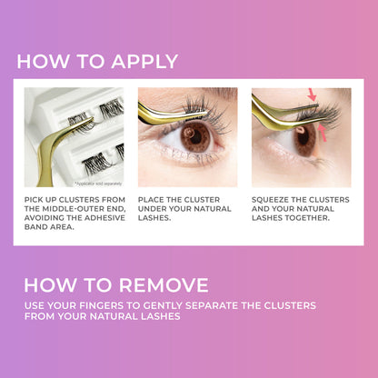 Kiss, Impress Press On Falsies Eyelash Clusters, Airy Wispy – Full Size (12 ct.)