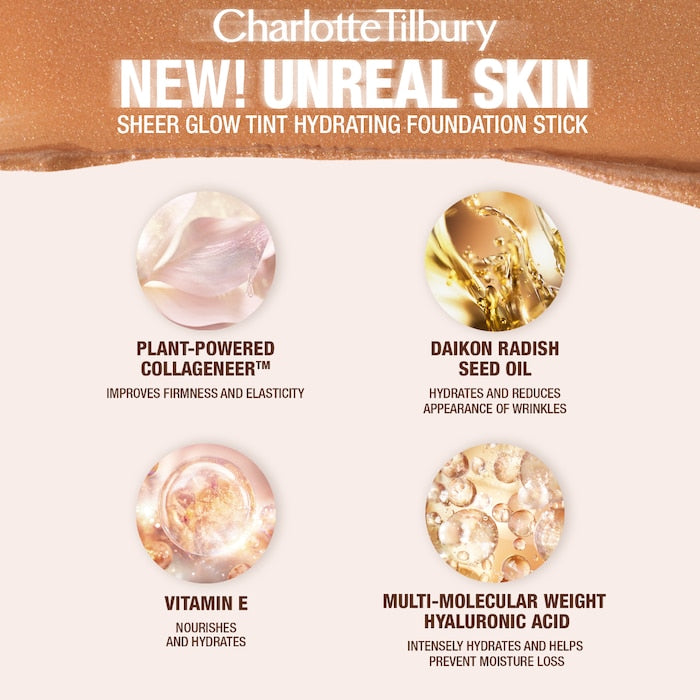 Charlotte Tilbury 
Unreal Skin Sheer Glow Tint Hydrating Foundation Stick