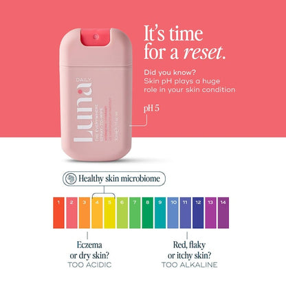 Luna Daily 
The Mini Everywhere Spray-to-Wipe - With Prebiotics + Vitamins C&E, Omegas 3 & 6 for Dry Skin