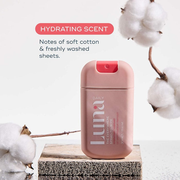 Luna Daily 
The Mini Everywhere Spray-to-Wipe - With Prebiotics + Vitamins C&E, Omegas 3 & 6 for Dry Skin