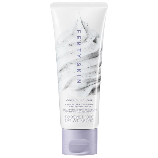 Fenty Beauty Cookies N Clean Whipped Clay Intensive Pore + Blackhead Face Scrub with Volcanic Sand + Charcoal 100ml