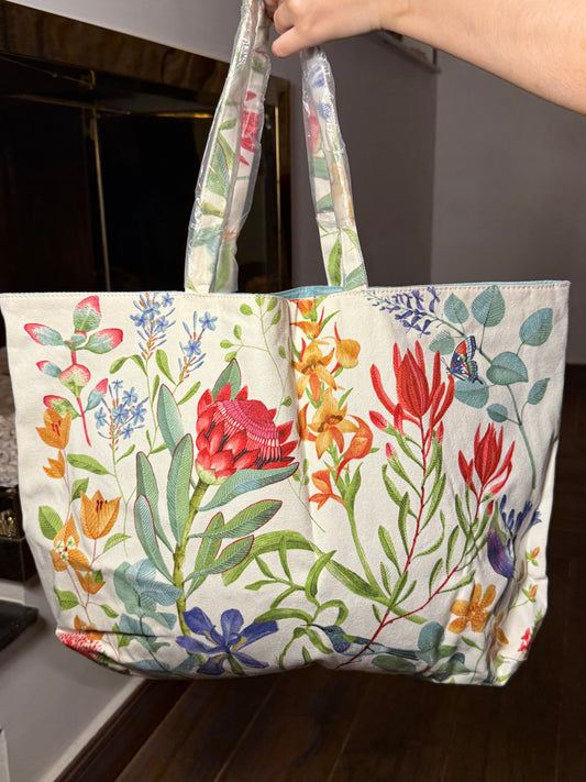 Estée Lauder floral tote bag
